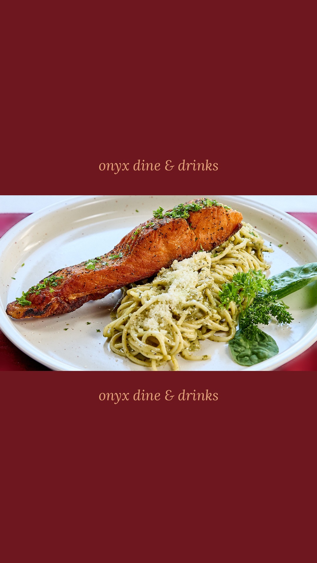 Pan-Seared Salmon Entree at Onyx Dine & Drinks