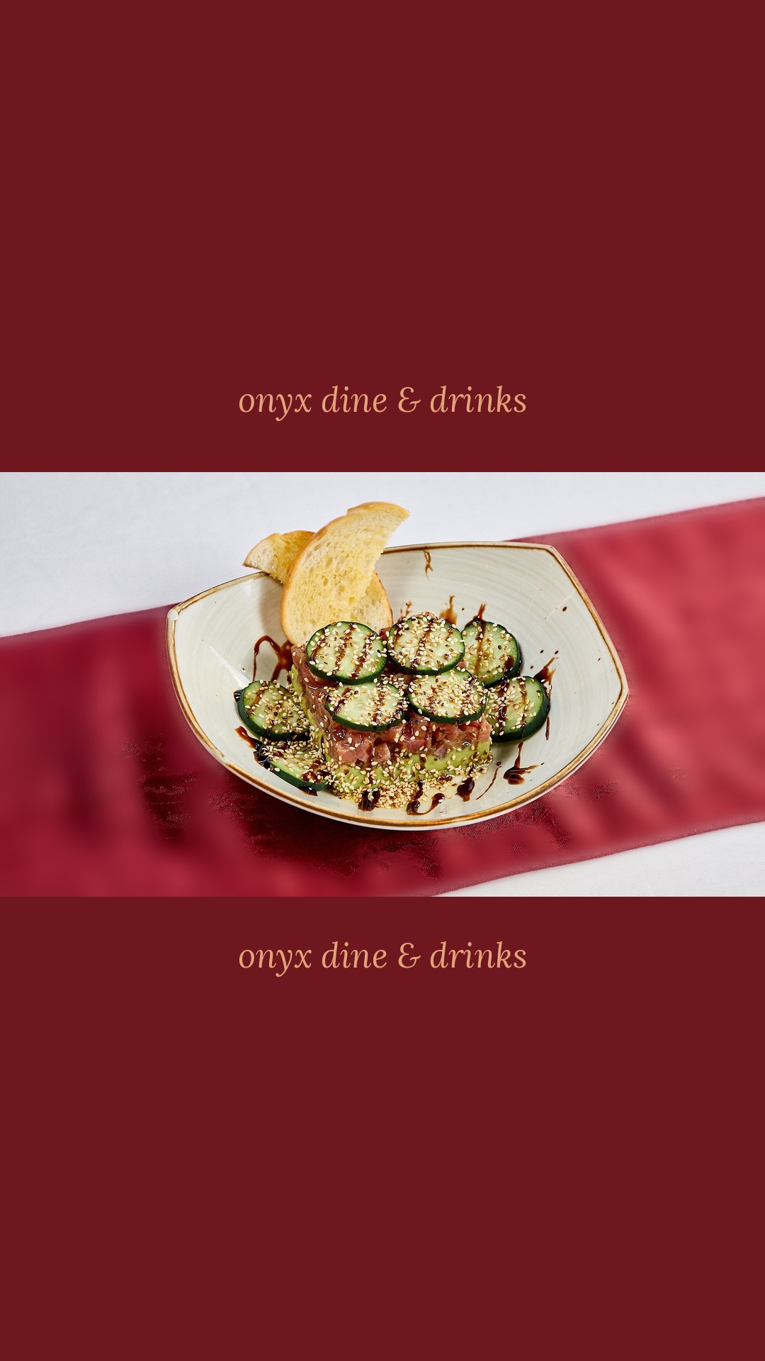 Ahi Tuna Tartare & Avocado at Onyx Dine & Drinks
